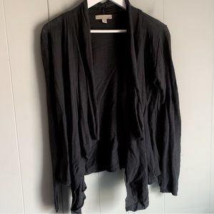 One A Open Front Asymmetric Cardigan Sweater Charcoal M